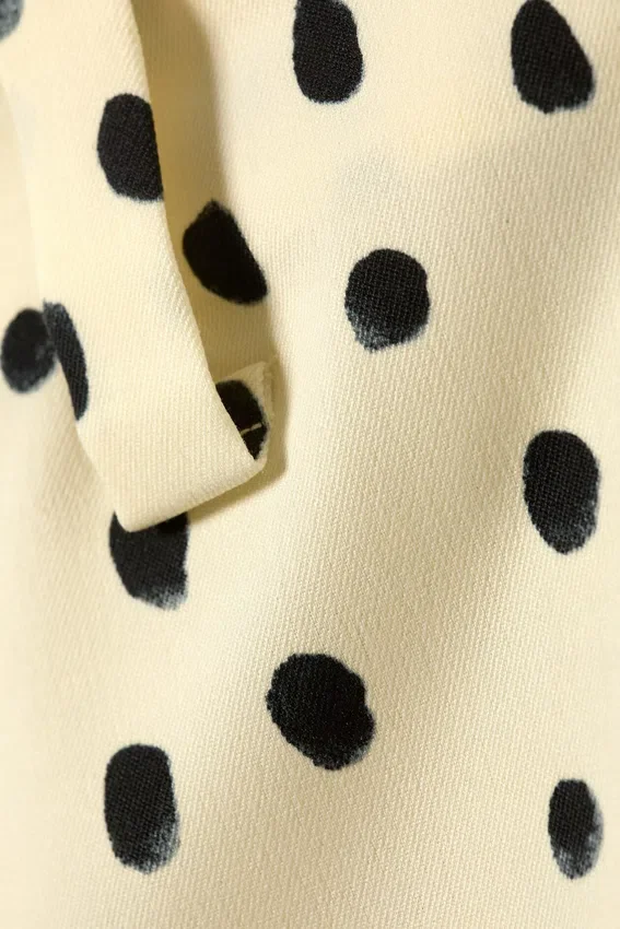 Low Rise Midi Skirt – Light Yellow – Dots Low Rise Midi Skirt – Light Yellow – Dots