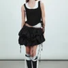 Low Rise Mini Cloud Skirt – Off-Black Low Rise Mini Cloud Skirt – Off-Black