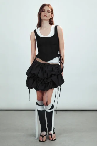 Low Rise Mini Cloud Skirt – Off-Black Low Rise Mini Cloud Skirt – Off-Black