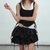 Low Rise Mini Cloud Skirt – Off-Black Low Rise Mini Cloud Skirt – Off-Black