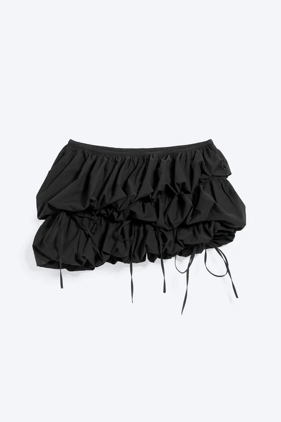 Low Rise Mini Cloud Skirt – Off-Black Low Rise Mini Cloud Skirt – Off-Black