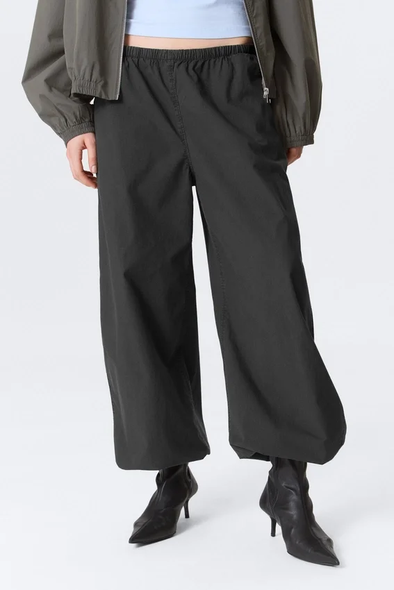 Low Rise Pull-On Ripstop Trousers – Dark Grey Low Rise Pull-On Ripstop Trousers – Dark Grey
