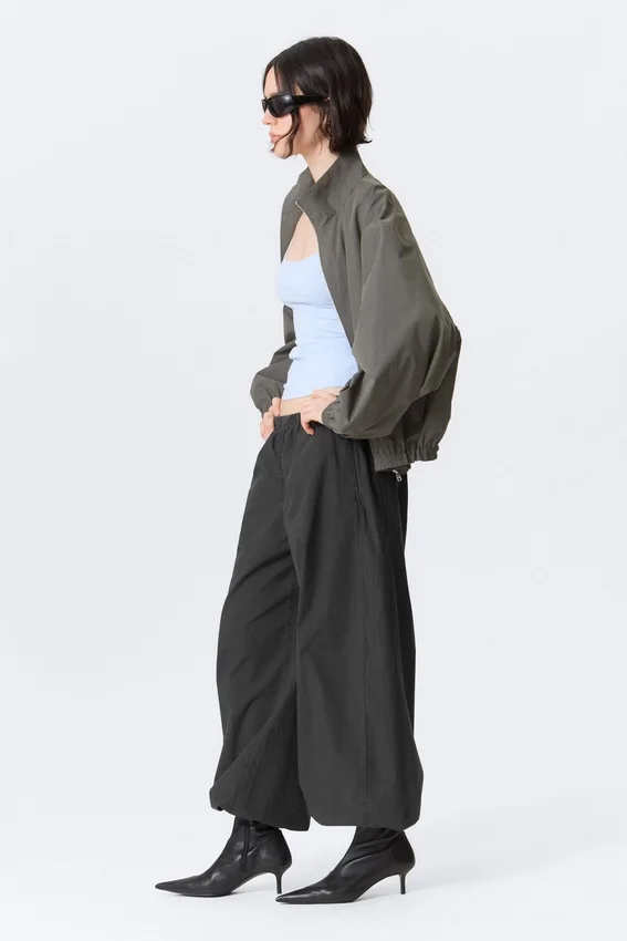 Low Rise Pull-On Ripstop Trousers – Dark Grey Low Rise Pull-On Ripstop Trousers – Dark Grey