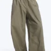Low Rise Pull-On Ripstop Trousers – Dusty Green Khaki Low Rise Pull-On Ripstop Trousers – Dusty Green Khaki