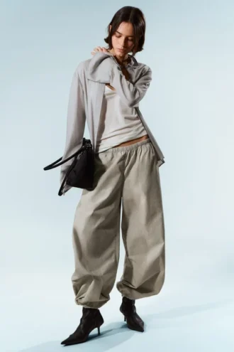 Low Rise Pull-On Ripstop Trousers – Light Dusty Mole