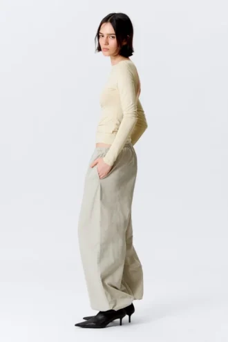 Low Rise Pull-On Ripstop Trousers – Light Dusty Mole