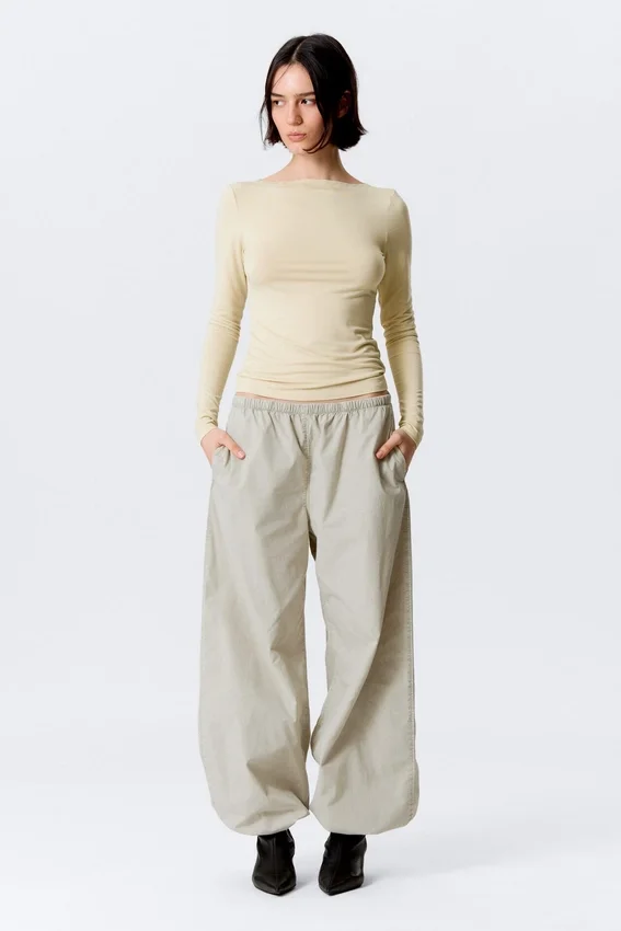 Low Rise Pull-On Ripstop Trousers – Light Dusty Mole Low Rise Pull-On Ripstop Trousers – Light Dusty Mole