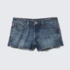 Low Rise Raw Hem Mini Denim Shorts – Mountain Blue – Dark Blue Low Rise Raw Hem Mini Denim Shorts – Mountain Blue – Dark Blue