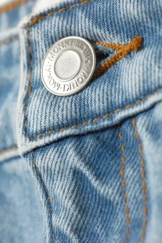 Low Rise Raw Hem Mini Denim Skirt – Fresh Blue – Light Blue