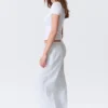 Low-Rise Relaxed Pull-On Trousers – White – Blue Stripes Low-Rise Relaxed Pull-On Trousers – White – Blue Stripes