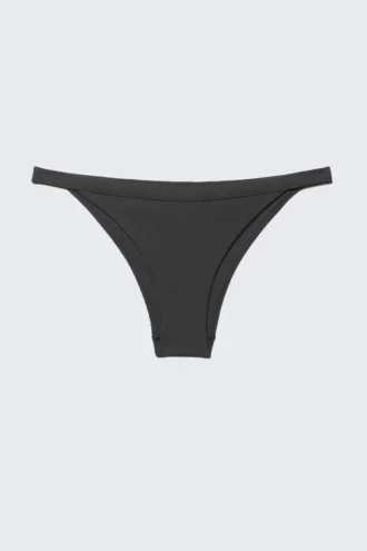 Low Rise Ribbed Brazilian Bikini Bottoms – Dark Grey
