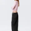 Low Rise Ruched Drawstring Trousers – Black Low Rise Ruched Drawstring Trousers – Black