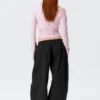 Low Rise Ruched Drawstring Trousers – Black Low Rise Ruched Drawstring Trousers – Black