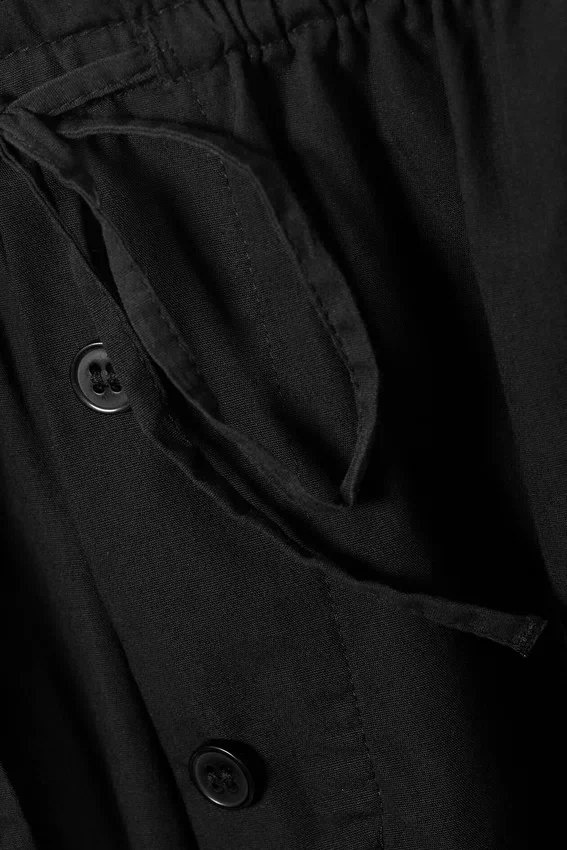 Low Rise Ruched Drawstring Trousers – Black Low Rise Ruched Drawstring Trousers – Black