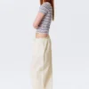 Low Rise Ruched Drawstring Trousers – Off-White Low Rise Ruched Drawstring Trousers – Off-White