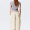 Low Rise Ruched Drawstring Trousers – Off-White Low Rise Ruched Drawstring Trousers – Off-White