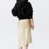 Low Rise Satin Midi Skirt – Light Dusty Beige Low Rise Satin Midi Skirt – Light Dusty Beige