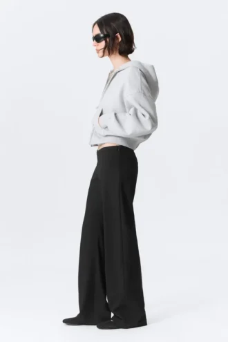 Low Rise Side-Zip Suiting Trousers – Black Low Rise Side-Zip Suiting Trousers – Black