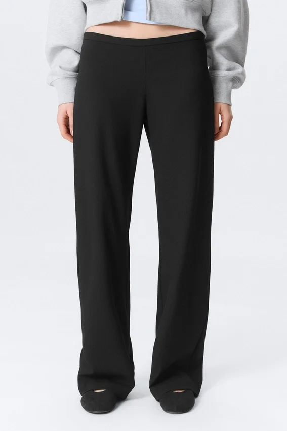Low Rise Side-Zip Suiting Trousers – Black Low Rise Side-Zip Suiting Trousers – Black