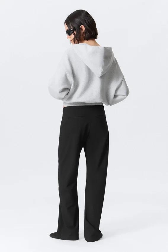 Low Rise Side-Zip Suiting Trousers – Black Low Rise Side-Zip Suiting Trousers – Black