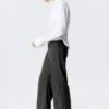 Low Rise Side-Zip Suiting Trousers – Dark Grey Melange Low Rise Side-Zip Suiting Trousers – Dark Grey Melange