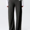Low Rise Side-Zip Suiting Trousers – Dark Grey Melange Low Rise Side-Zip Suiting Trousers – Dark Grey Melange