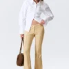 Low Rise Skinny Flared Leg Trousers – Beige Low Rise Skinny Flared Leg Trousers – Beige