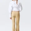 Low Rise Skinny Flared Leg Trousers – Beige Low Rise Skinny Flared Leg Trousers – Beige