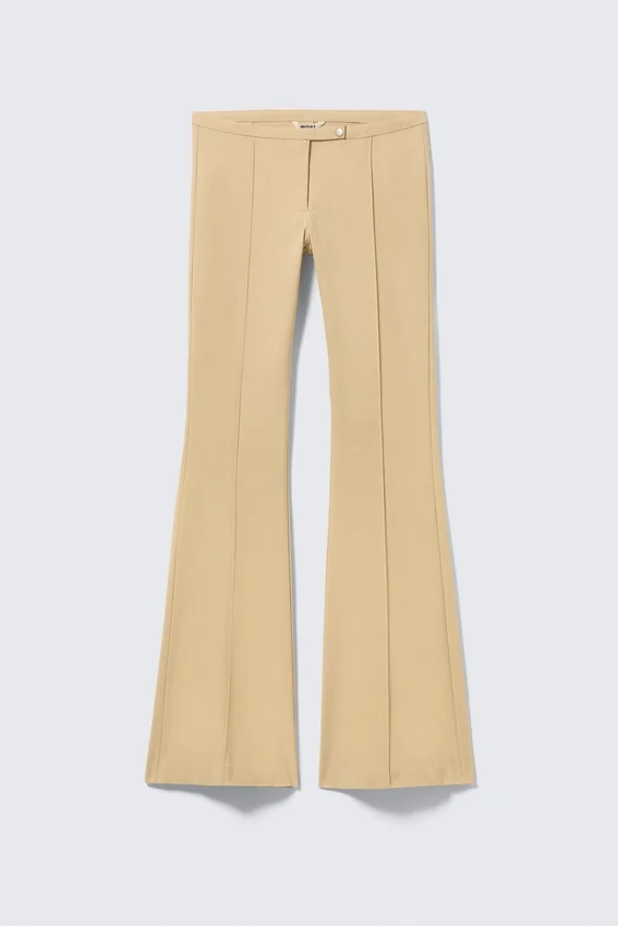 Low Rise Skinny Flared Leg Trousers – Beige Low Rise Skinny Flared Leg Trousers – Beige