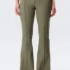 Low Rise Skinny Flared Leg Trousers – Dark Khaki Green Low Rise Skinny Flared Leg Trousers – Dark Khaki Green