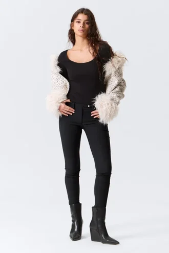 Low Rise Skinny Suiting Treggings – Black