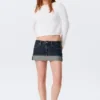 Low Rise Slim Denim Mini Skirt – Blue Anthem – Medium Blue Low Rise Slim Denim Mini Skirt – Blue Anthem – Medium Blue