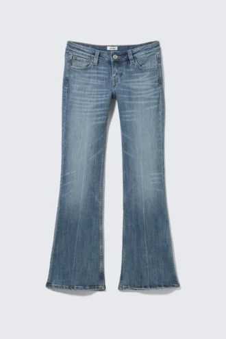 Low Rise Slim Flared Jeans – Radio Blue – Medium Blue
