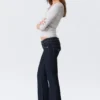 Low Rise Slim Flared Leg Jeans – Blue Rinse – Dark Blue Low Rise Slim Flared Leg Jeans – Blue Rinse – Dark Blue