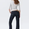 Low Rise Slim Flared Leg Jeans – Blue Rinse – Dark Blue Low Rise Slim Flared Leg Jeans – Blue Rinse – Dark Blue
