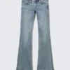 Low Rise Slim Flared Leg Jeans – Fresh Blue – Medium Blue Low Rise Slim Flared Leg Jeans – Fresh Blue – Medium Blue