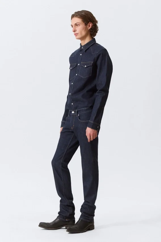 Low Rise Slim Leg Jeans – Blue Rinse – Dark Blue Low Rise Slim Leg Jeans – Blue Rinse – Dark Blue