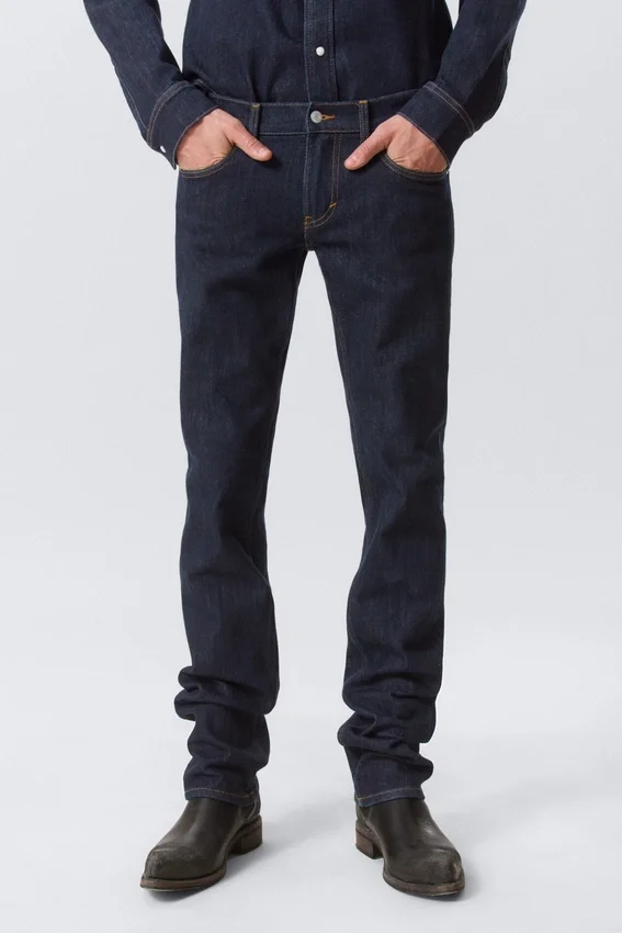 Low Rise Slim Leg Jeans – Blue Rinse – Dark Blue Low Rise Slim Leg Jeans – Blue Rinse – Dark Blue