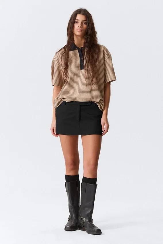 Low Rise Slim Mini Suiting Skirt – Black Low Rise Slim Mini Suiting Skirt – Black