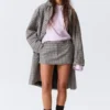 Low Rise Slim Mini Suiting Skirt – Checked White Low Rise Slim Mini Suiting Skirt – Checked White