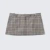 Low Rise Slim Mini Suiting Skirt – Checked White Low Rise Slim Mini Suiting Skirt – Checked White