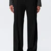 Low Rise Straight Suiting Trousers – Black Low Rise Straight Suiting Trousers – Black