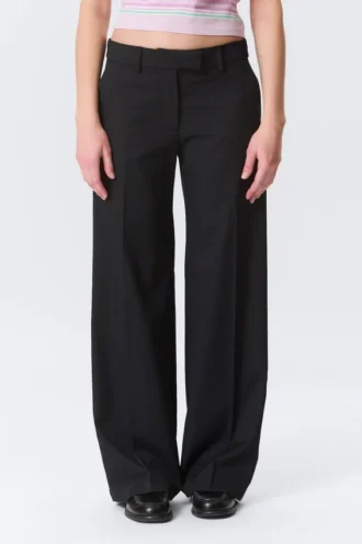 Low Rise Suiting Trousers – Black
