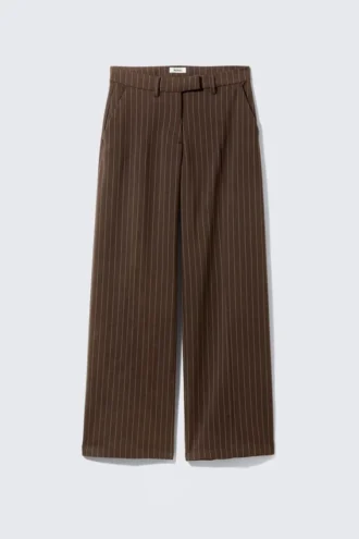 Low Rise Suiting Trousers – Brown Pinstripe