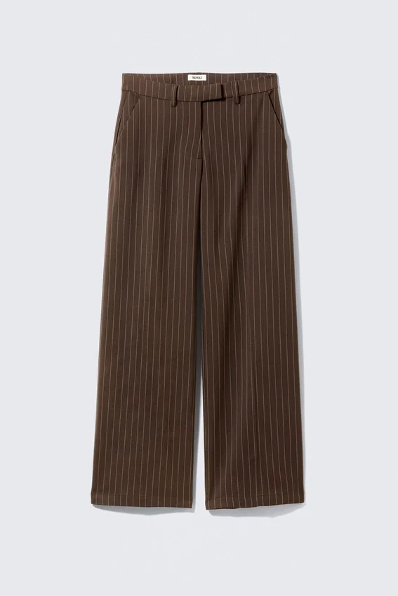 Low Rise Suiting Trousers – Brown Pinstripe Low Rise Suiting Trousers – Brown Pinstripe