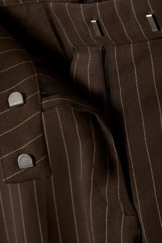 Low Rise Suiting Trousers – Brown Pinstripe