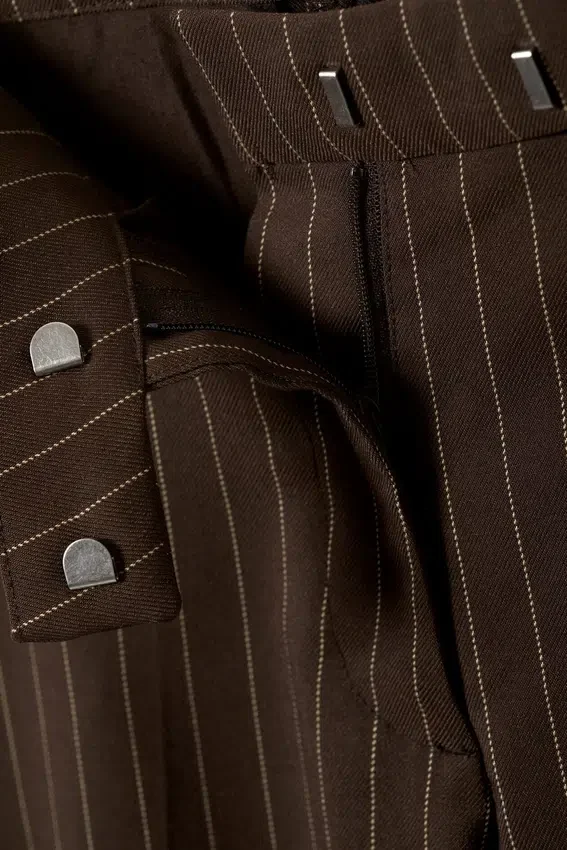 Low Rise Suiting Trousers – Brown Pinstripe Low Rise Suiting Trousers – Brown Pinstripe