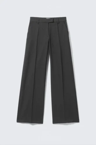 Low Rise Suiting Trousers – Dark Grey Melange