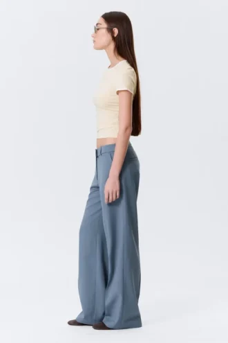 Low Rise Suiting Trousers – Dusty Blue