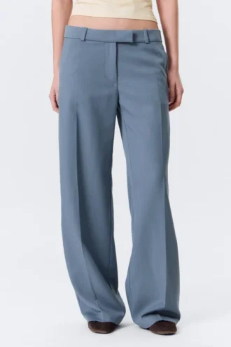 Low Rise Suiting Trousers – Dusty Blue